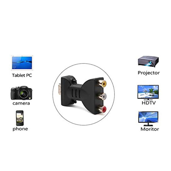 Nytt för HDMI-omvandlare, för Rca Av/rgb/rc, High Defination Video Box 720x1080, Support Ntsc Pal, för HDMI-utgång