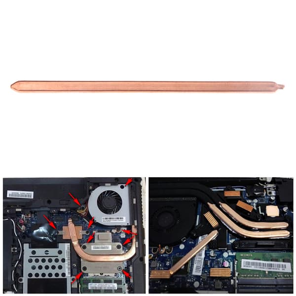 CPU Flat Heat Pipe, 8x3x170mm DIY Notebook Computer Thermal Conductive Copper