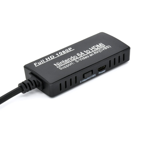 N64 (AV+S-Video) till HDMI-kompatibel adapter 1080P videoomvandlarkabel för N64/för NGC/SNES till HDTV