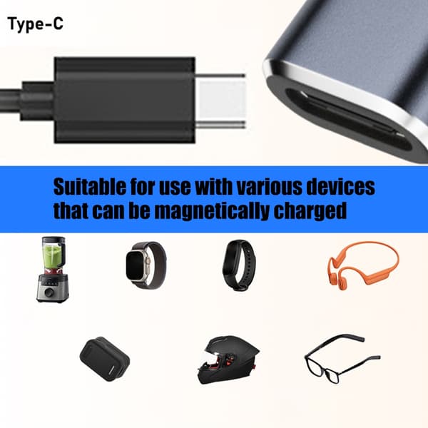 Magnetisk Type C til 2-benet adapter til knogleledningshovedtelefoner 2,8 mm afstand