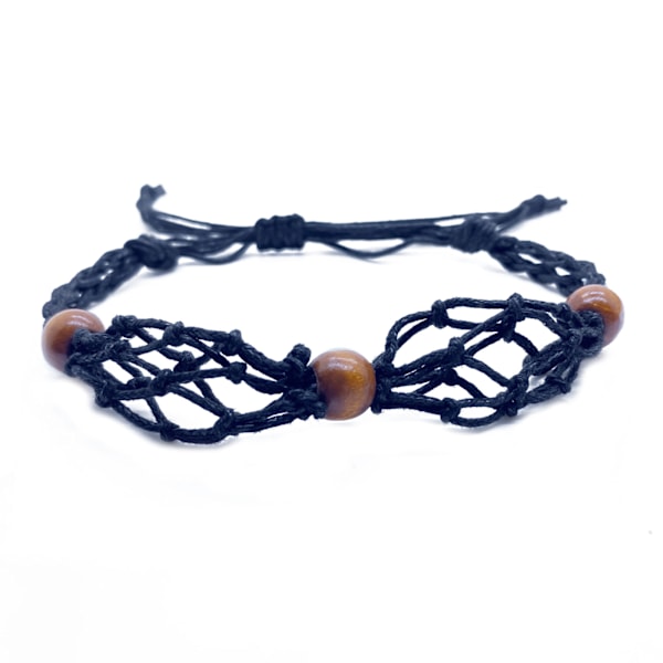 Nätpåse Justerbart Armband Snöre Tom Utan Sten Kristallhållare Armband Naturlig Helande Ädelsten Makramé Armband Dekor