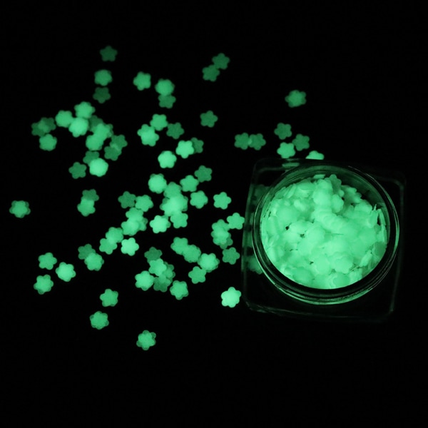 Multifunktionella självlysande paljetter Glow In the Dark Glitter Paljetter UV-harts Smycken fynd Nail Art Dekoration Hantverk