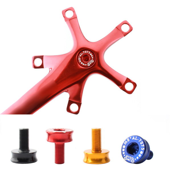 Cykel Bottenfäste Axel Vev Cykel 8 mm insex för Nyckelarm Skruvaxel Fästbultar Vev Aluminiumlegering Cykeldelar Red