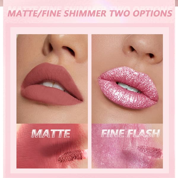 Glitrende Glitter Flydende Læbestift Langtidsholdbar Vandfast Lipgloss Læbemakeup