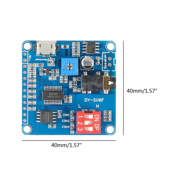Musikspelare 5W MP3-uppspelning Seriell kontroll för Arduino-tillbehör DY-SV8F