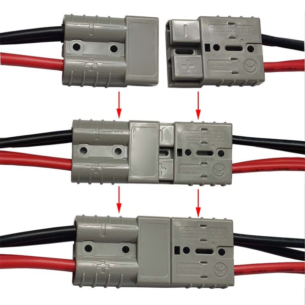 10AWG anslutningskabel 50A 1000W kontaktanslutningskabel SAE Power Auto Adapter Ledningsnät för solpanels batteriladdning