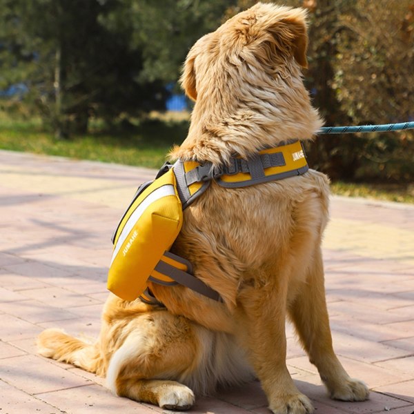 Själv ryggsäck för hund Utomhusträning Husdjursvandring Camping Vandring Essential Multifunktionell hundsadelväska Yellow