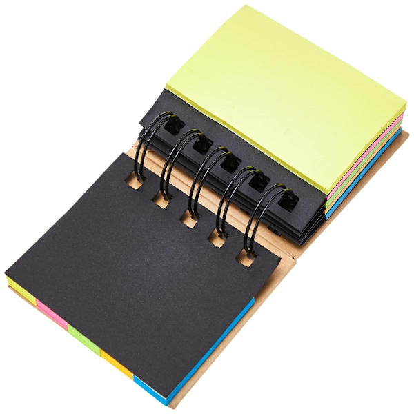 Farverig Sticky Note Hard Cover Memos Sticky Pad Notesblok til Studerende