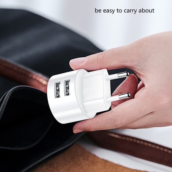 Doble USB-reiseladere 5V2/1A hurtiglading europeiske plugger små for reise