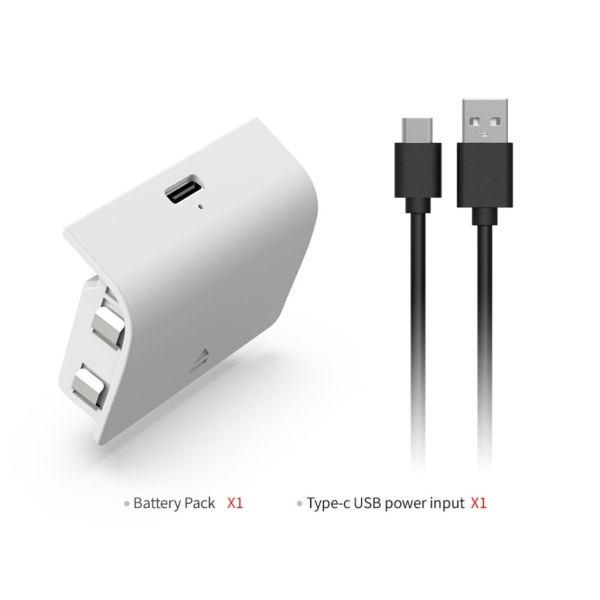 Controller batteripaket för SeriesS uppladdningsbara batterier Spelhandtag batteripaket med USB kabel speltillbehör White