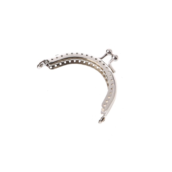 1 st Metallram Kyss Lås Båge För Clutch Myntväska Silverton 6,5cm