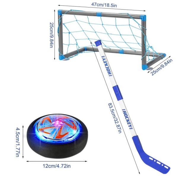 Uppladdningsbar ishockeyklubba Set Mini Suspension Ball 2 Goals Träningsleksak för barn