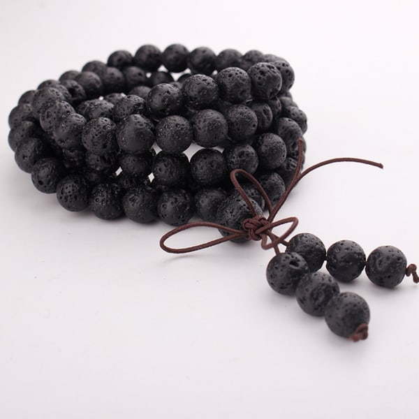 Delikat 8 mm buddhistiskt rosenkranshalsband 108 svarta pärlor armband buddhistisk bön Religiösa smycken för vänner dagligt slitage