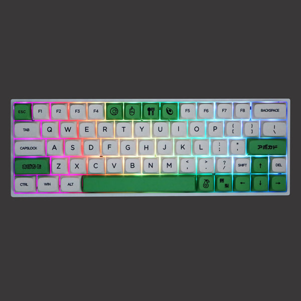 137 för Key Avocado Keycaps XDA Profile Dye-Sub Personliga PBT Keycaps för Mekaniskt tangentbord GK61 64 84 96 Layout US