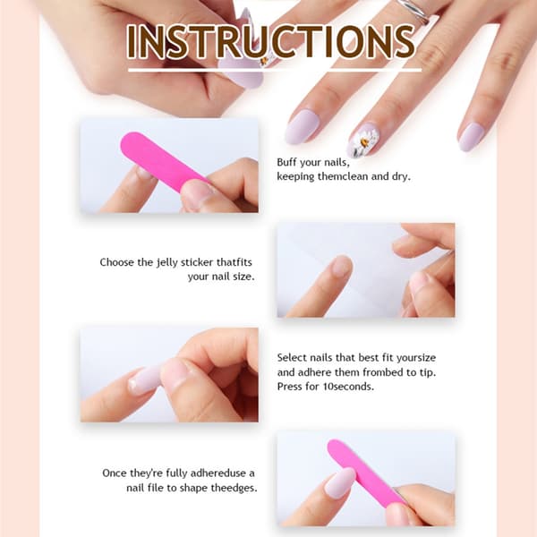 Multi Size Press On Manicure Mandelform med Blå Fransk Stil