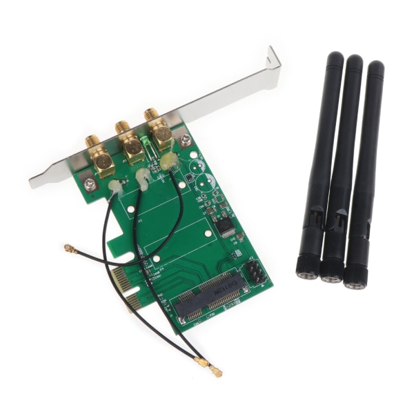 Trådlöst Wifi Nätverkskort Mini PCIE Till PCI-E 1X Desktop Adapter Tillbehör Antenner Datordel Nätverksadapter