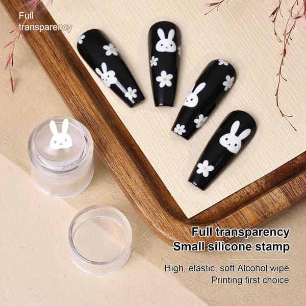 Resevänlig Silikon Nagelstämpel Verktyg Mini Storlek För Professionell Konst Transparent Ribbon Scraper