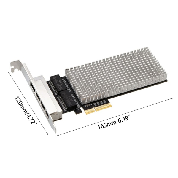 2.5Gigabit 4 portar PCIE 4x nätverkskort PCI-Express till 10/100/1000M/2500M Ethernet Lan 2500mbps ASM1812 Desktop