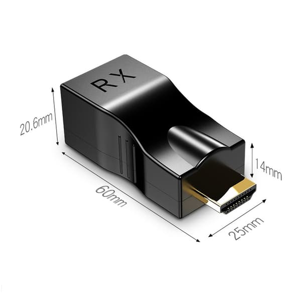 HDMIs - RJ45 -jatkoadapteri teräväpiirto videon suoratoistoon