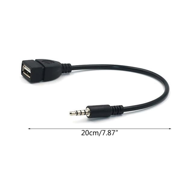 Opgraderet 3,5 mm han AUX-lydstik til USB-hun-konverteradapter