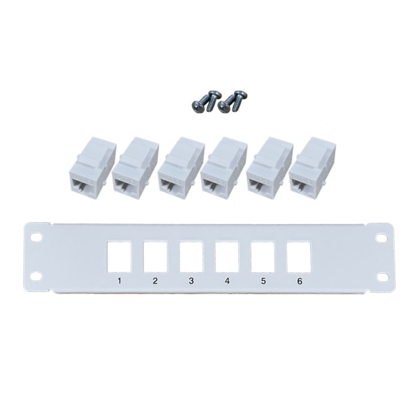 6-portars rak CAT6 patchpanel RJ45 nätverkskabeladapter Keystone Jack Ethernet distributionsram UTP 19 tum