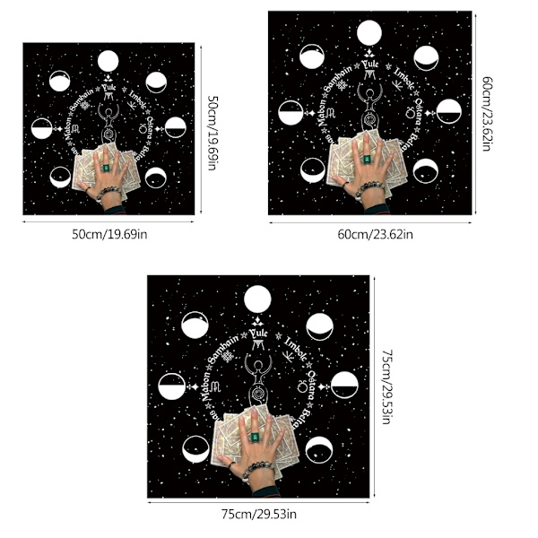 Fyrkantig form Pendel spådom Altare Bordsduk Brädspel Tarot Pad Rune Duk Astrologi Oracles Brädspelsmatta B60