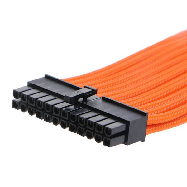Flätad 24-stifts ATX-hylsa kabelförlängningssats för power PSU-kontakter 8P(4+4P) EPS (2+6P)/ 6P PCIE med kammar Black