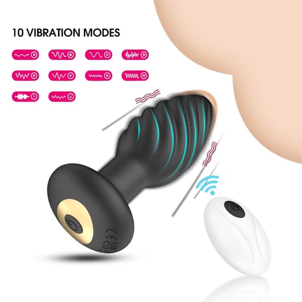 Trådlös fjärrkontroll Ass Vibrator Vibrerande Butt Plug Man Prostatamassager
