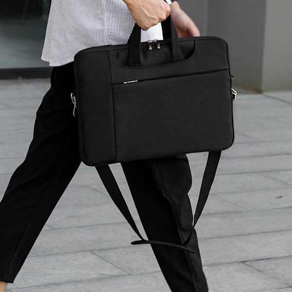 Slim Notebook Portfölj Handväska Business Väskor för 13-15,6 tum bärbar datorväska Stänksäker bärbar med axelbälte Blue 13 inches