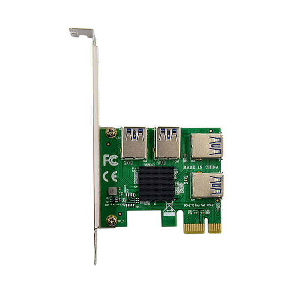 PCI för Express Multiplier PCIE USB Riser 1 till 4 USB 3.0 Hub ASM1184e PCI-E X16 för grafikkortsadapter ETH Bitcoin Mine