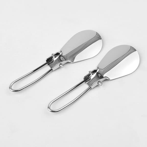 Bærbart foldbart skohorn i rustfrit stål, ergonomisk metalskohorn
