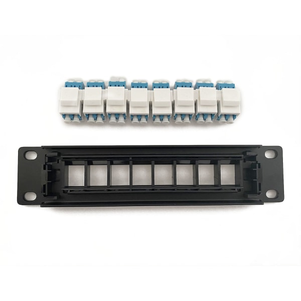 8-portars rak genom LC optisk fiberpatchpanel RJ45 nätverkskabeladapter Jack Ethernet distributionsram UTP 19"