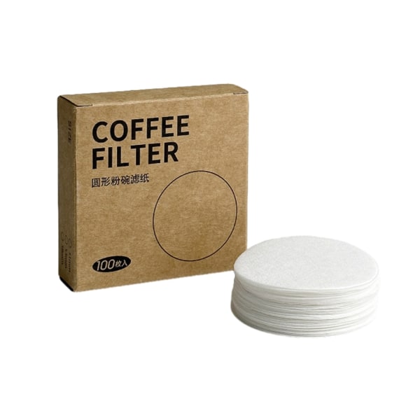 100 stk. Sekundære vannseparasjonspapirer Kaffemaskin Filterpapirer Runde Innløpspapirer Kaffeekstraksjonsfilterpapirer