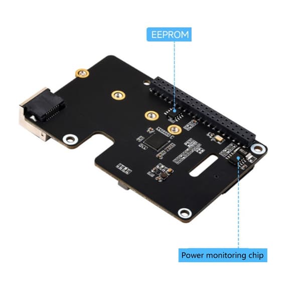 PCIe - Ethernet M.2 HAT PCIe NVME -sovitin 5 Gbps Pi5 PoE 1000M:lle