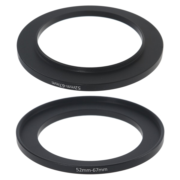 Slitstarkt metallkameralinsfilter Step Up & Down Ring Adapter för Nikon All Camera DSLR 52mm till 67mm Svart