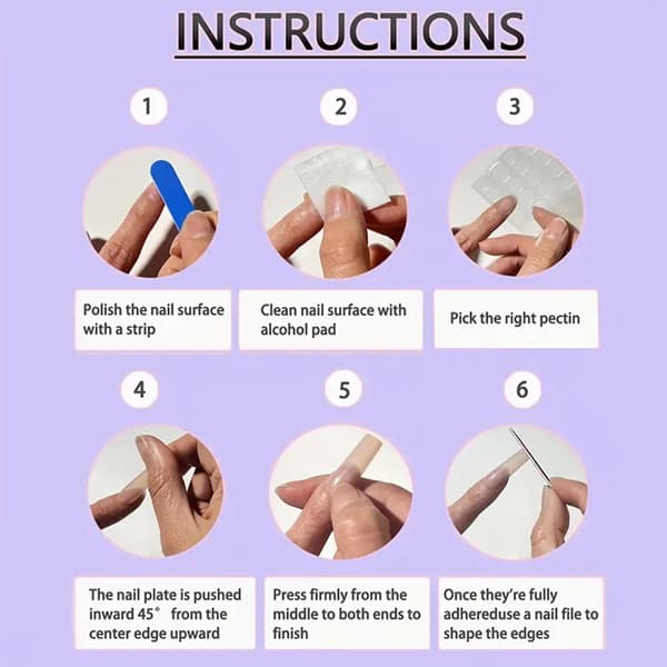 Pink Gradient Press-On Sæt med 3D Blomster Dekorativ Finish Kit