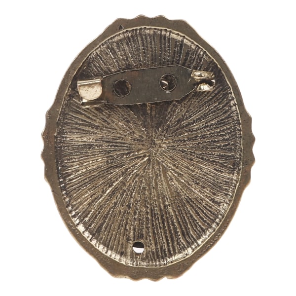 1 st Queen Lady Vintage viktoriansk design Cameo Svart Emalj Brons Brosch Pin