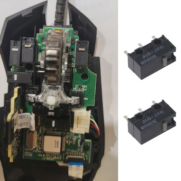 2 stk. D2F-01F Musemikrobryter Rask Respons 20M Klikk 3-Pin For G502 GPW