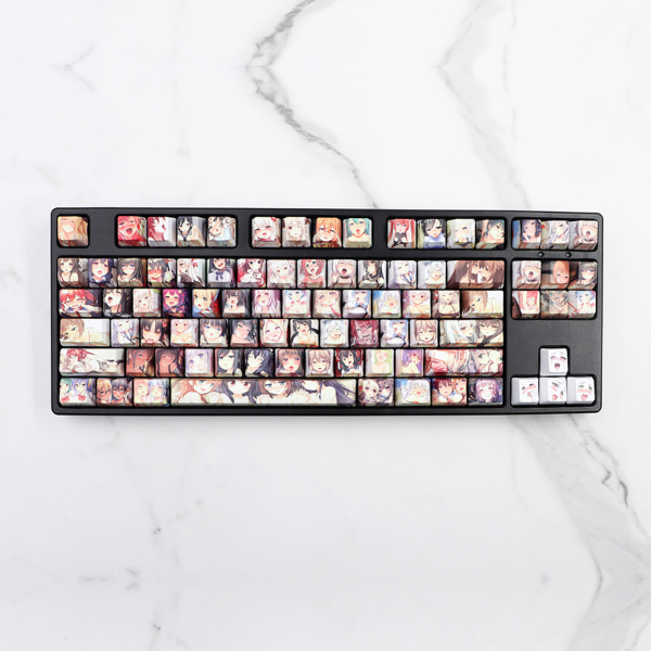 PBT Mekaniska tangentbord Tangentkapslar Ahegao Japanese Anime Dye Subb OEM 108 Keys Set