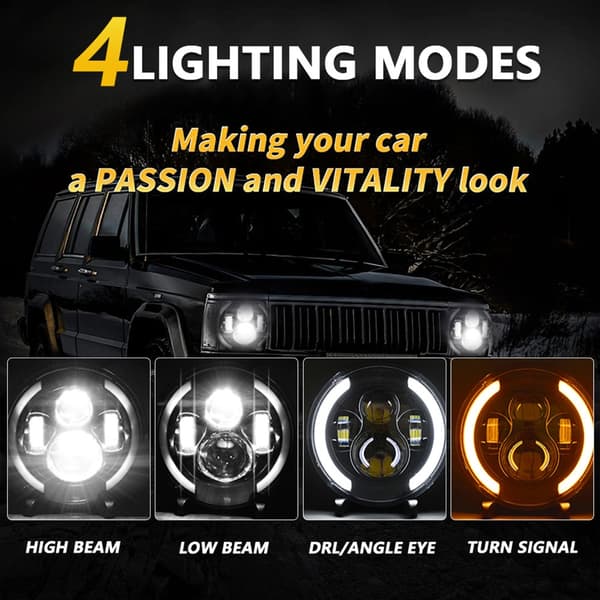 Rund tåkelys for YMH motorsykkel universal LED frontlykterstatning