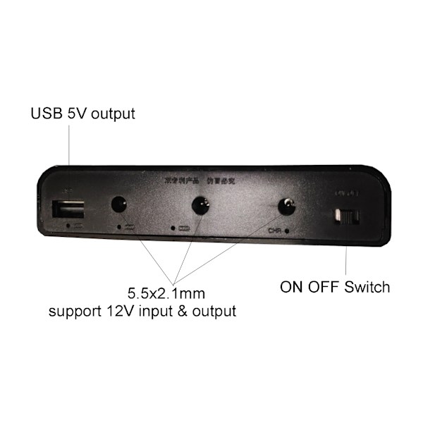 USB 5V 2A för DC 12V 10A Utgång 6x 18650 Batterier DIY Power Bank Box Laddare för WiFi Router LED-ljus Säkerhetskamera