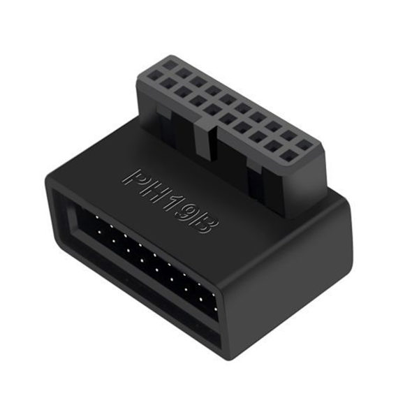 Dator Moderkort Header Adapter USB 3.0 19P/20P 90 Degree L rätvinkel Desktop Converter Moderkort Converter B