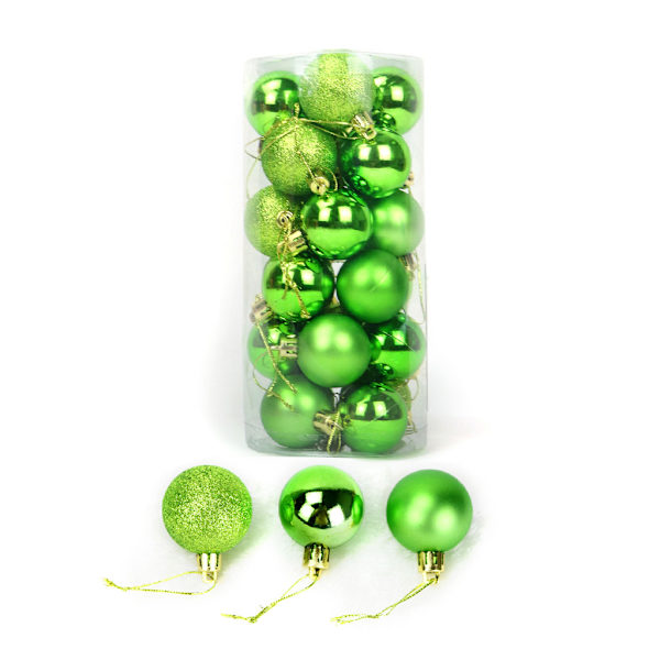 24 stk. 4/6/8 cm Glitter Julekule Pynt Hengende Ornamenter Tredekorasjon