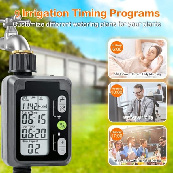 Vanntimer Praktisk Timer for Vanningssystemer for Plen og Hage Batteridrevet