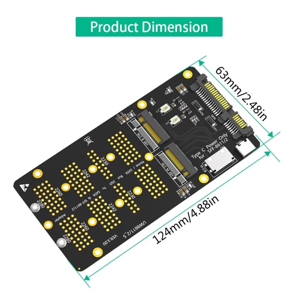 Effektiv M.2(NGFF) NVMe SSD'er til SATAs og SFF 8611 8612 Computer Adapter