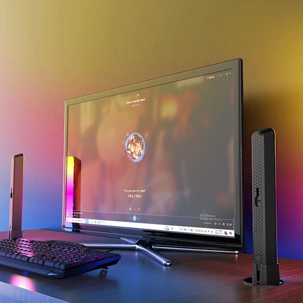 2 stycken för Creative Atmosphere Light Musiksensorljus RGB Röstaktiverad Pickup Rhythm Light för rekreationsplats