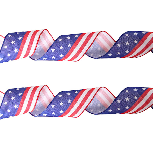 10m Självständighetsdag Band USA Flagga Tryckta Band Memorial Day Dekorationer