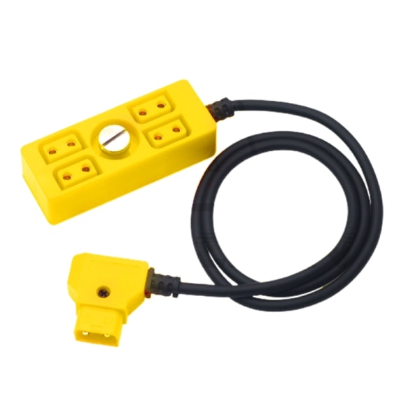 Dtap Power Splitter D-tap hane till 4 portar hona D-Tap Hub Adapter med 1/4 skruv utökar power till fyra enheter Yellow