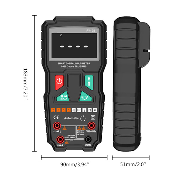 Högprecisionsmultimeter digital handhållen automatisk AC för DC-spänningsström M