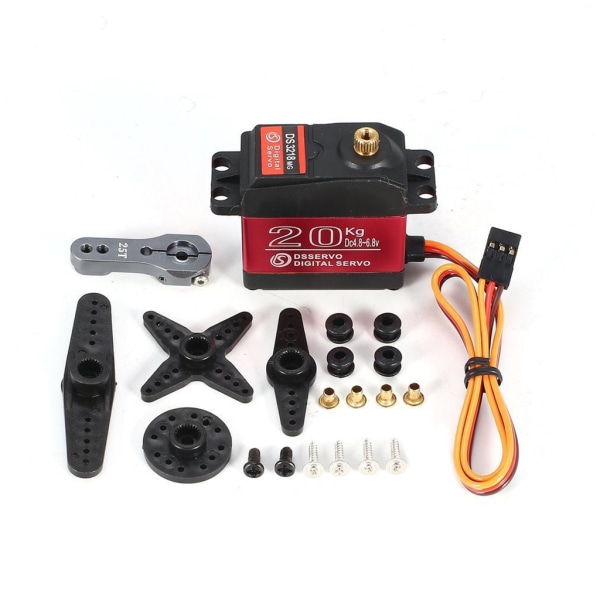 1 st 20 kg Högt Vridmoment Coreless Servomotor Metall Digital Vattentät Växel & Koppar+Aluminium Servoväxel för Robot DIY